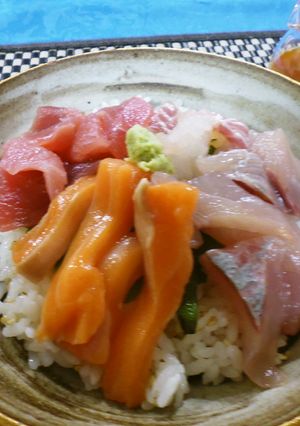 黄身醤油で海鮮丼-レシピのメイン写真
