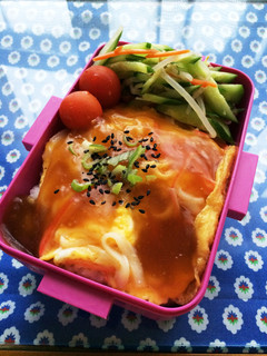 【お弁当】簡単一人分天津丼!-レシピのメイン写真
