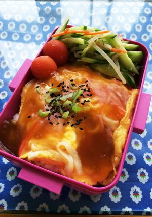 【お弁当】簡単一人分天津丼！-レシピのメイン写真