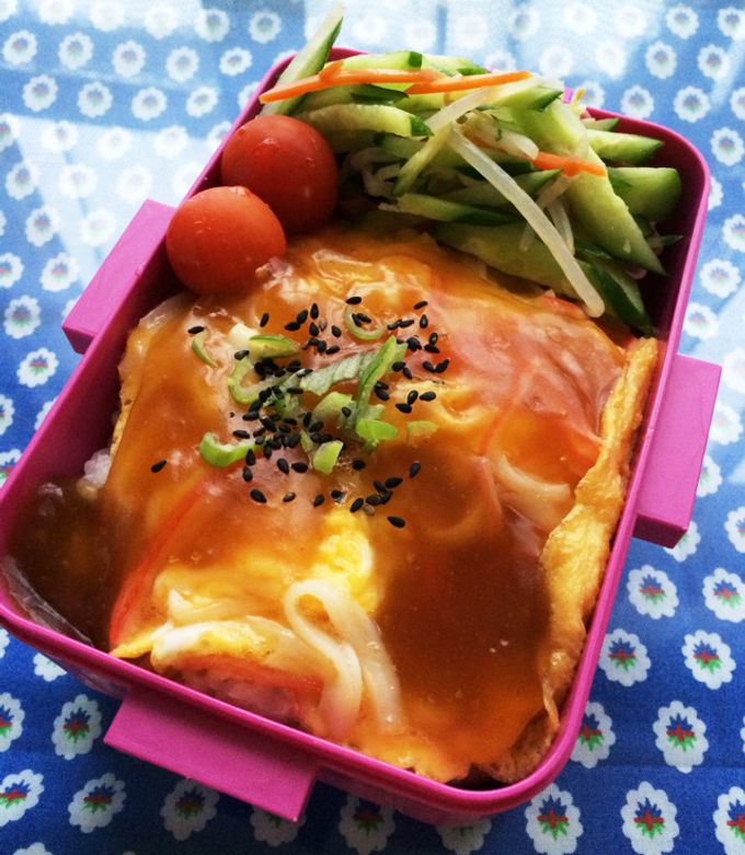【お弁当】簡単一人分天津丼!-レシピのメイン写真