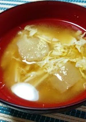 麩と長芋の卵味噌汁-レシピのメイン写真