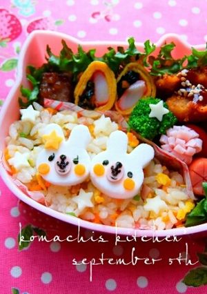 幼稚園 キャラ弁 お弁当♡平面うさぎ-レシピのメイン写真