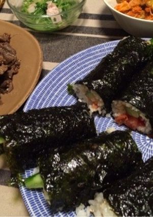韓国風海苔巻き☆キンパ☆子供も食べやすい-レシピのメイン写真