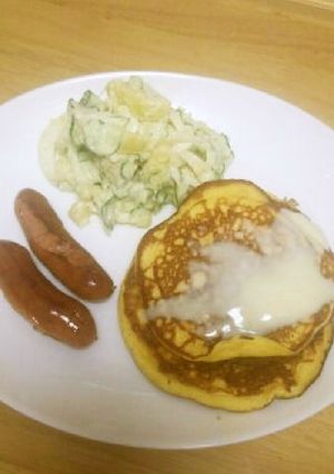 ポテトサラダとパンケーキのワンプレート-レシピのメイン写真