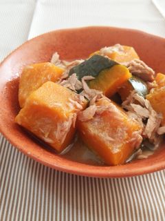 白だしで楽チン!かぼちゃとツナの煮物-レシピのメイン写真