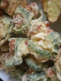 ゴーヤとチクワのかき揚げ☆あっさり塩味-レシピのメイン写真
