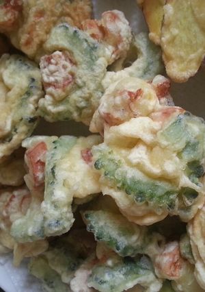 ゴーヤとチクワのかき揚げ☆あっさり塩味-レシピのメイン写真