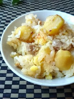 アレンジ栗ご飯☆鶏もも肉入りおこわ風★-レシピのメイン写真
