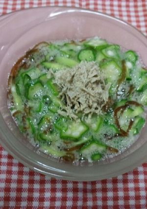 もずく酢とオクラのフワとろ和えもの-レシピのメイン写真