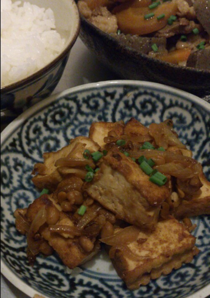 大豆づくし！厚揚げと納豆の味噌炒め-レシピのメイン写真