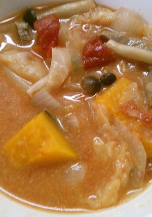 玉ねぎ きのこの トマト ミルクスープ-レシピのメイン写真