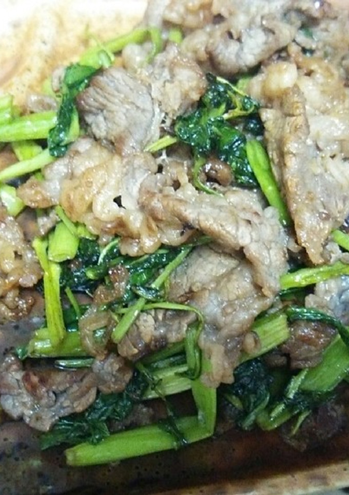 空芯菜と牛肉のオイスターソース炒め-レシピのメイン写真