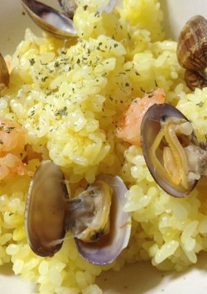 炊飯器で！アサリとエビのサフランライス-レシピのメイン写真