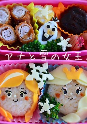 キャラ弁♪アナと雪の女王♪ツムツムver-レシピのメイン写真