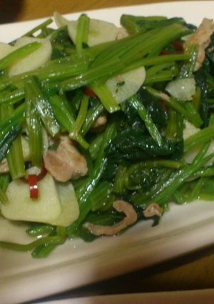 簡単!豚肉とほうれん草のにんにく炒め-レシピのメイン写真