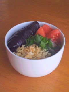茄子の揚げびたし素麺-レシピのメイン写真