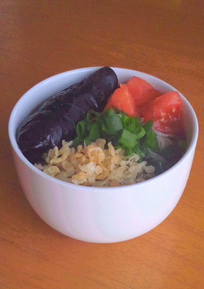 茄子の揚げびたし素麺-レシピのメイン写真
