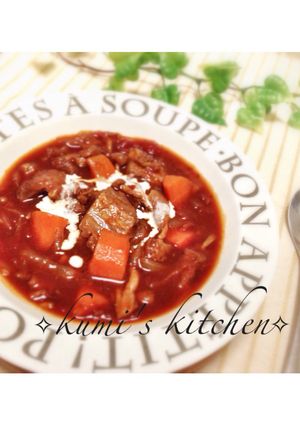 牛スジ肉で、デミグラスハヤシ。-レシピのメイン写真