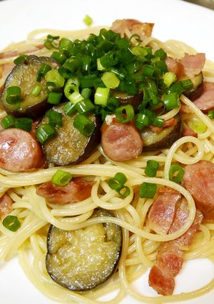 簡単！なすとウィンナー☆めんつゆパスタ-レシピのメイン写真