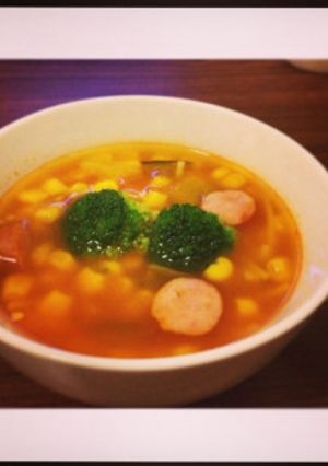 ミネストローネ風スープパスタ-レシピのメイン写真