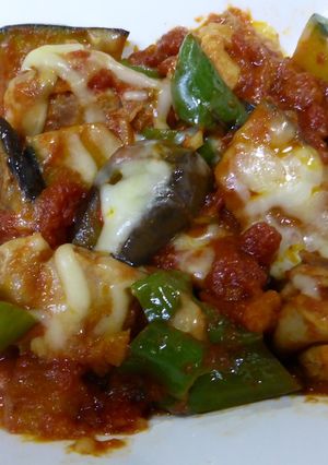 ★彡 鶏肉となすのトマト煮込み チーズも-レシピのメイン写真