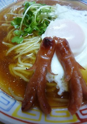 お月見ラーメン(ソーセー人付き)-レシピのメイン写真