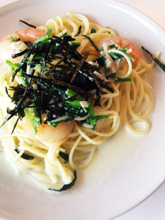 簡単!エビとほうれん草のクリームパスタ-レシピのメイン写真