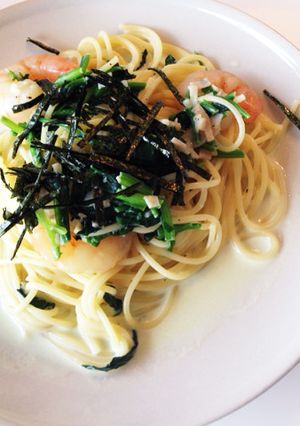 簡単！エビとほうれん草のクリームパスタ-レシピのメイン写真