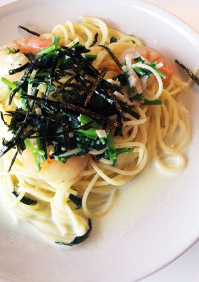 簡単！エビとほうれん草のクリームパスタ-レシピのメイン写真