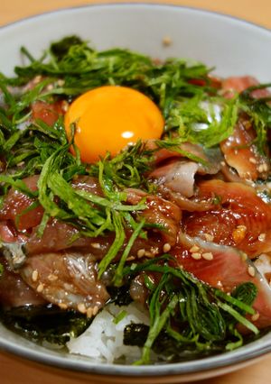 秋刀魚のスタミナ漬丼-レシピのメイン写真