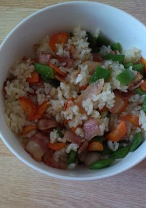 ささげとベーコンのチャーハン-レシピのメイン写真