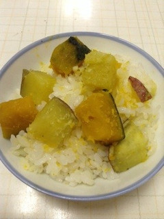 サツマイモ&カボチャご飯…(o˘◡˘o)-レシピのメイン写真