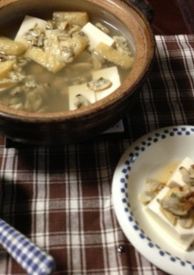 簡単おつまみ☆あさりの湯豆腐-レシピのメイン写真