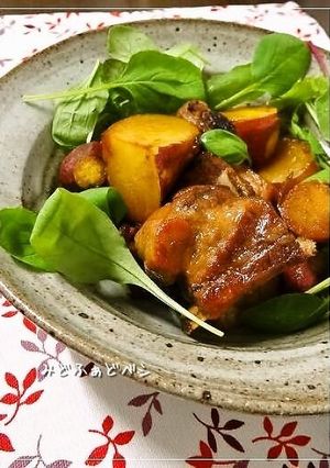 さつま芋とスペアリブ✿和梨りんごの照り煮-レシピのメイン写真