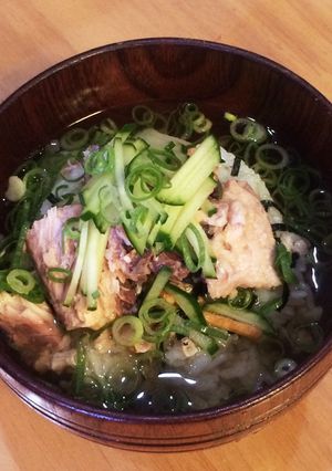 簡単♪冷や汁風？！さば水煮缶deお茶漬け-レシピのメイン写真