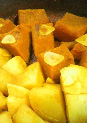 カレーニンニク♪ジャガイモカボチャの煮物-レシピのメイン写真