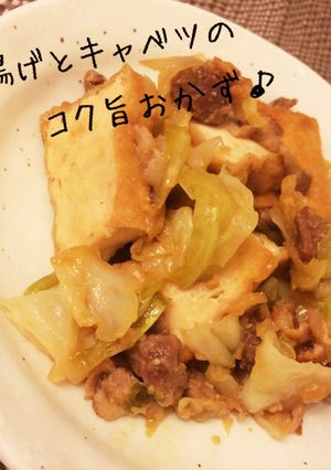 厚揚げとキャベツと豚肉のコク旨味噌炒め♪-レシピのメイン写真
