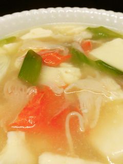 超簡単!カニ(カマ)豆腐スープ♪-レシピのメイン写真