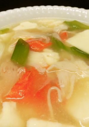 超簡単！カニ(カマ)豆腐スープ♪-レシピのメイン写真