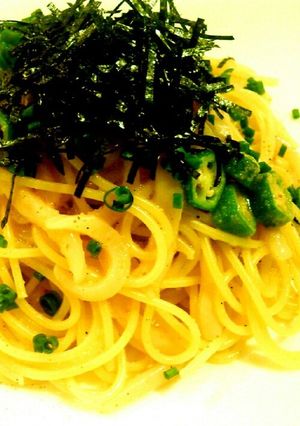 めんつゆでパパッと♪イカ明太オクラパスタ-レシピのメイン写真