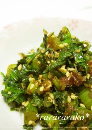 セロリの葉の甘辛ゴマ炒め-レシピのメイン写真