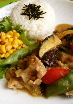 油0- なすと豚肉の辛味噌あえ-レシピのメイン写真