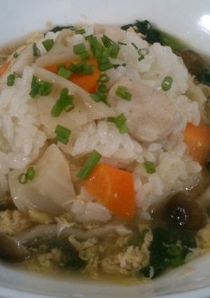 シャキシャキ蓮根ご飯の青菜たまごあんかけ-レシピのメイン写真