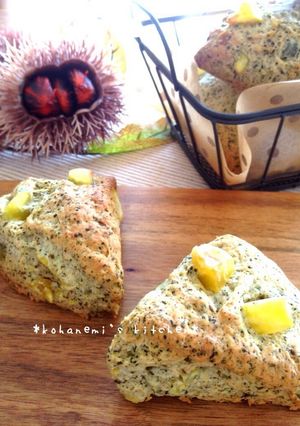 香ばしほうじ茶と栗で和風スコーン-レシピのメイン写真