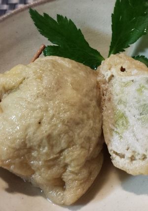 鶏ひき肉と茄子の巾着煮-レシピのメイン写真
