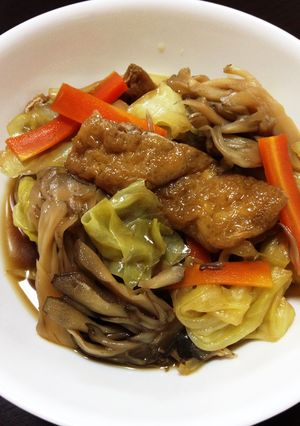キャベツと舞茸の油揚げ入り煮浸し-レシピのメイン写真