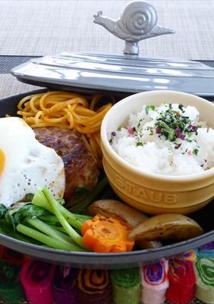 ストウブで大人なハンバーグプレート-レシピのメイン写真