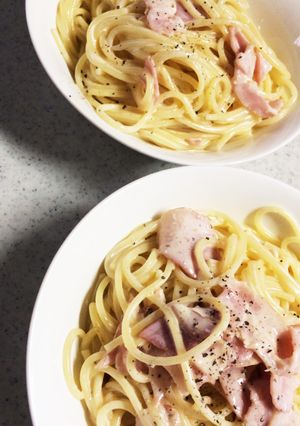 ランチに…全卵で簡単カルボナーラ♡-レシピのメイン写真