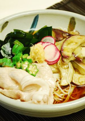 夏バテ予防☆茄子と豚肉の冷しゃぶ素麺-レシピのメイン写真