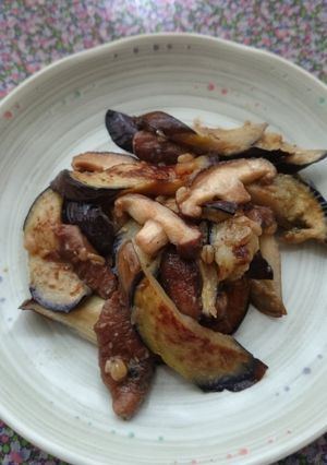 秋のおつまみ♪茄子しいたけ味噌バター炒め-レシピのメイン写真